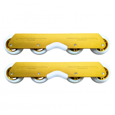 FAMUS FRAME GOLD + WHITE WHEELS