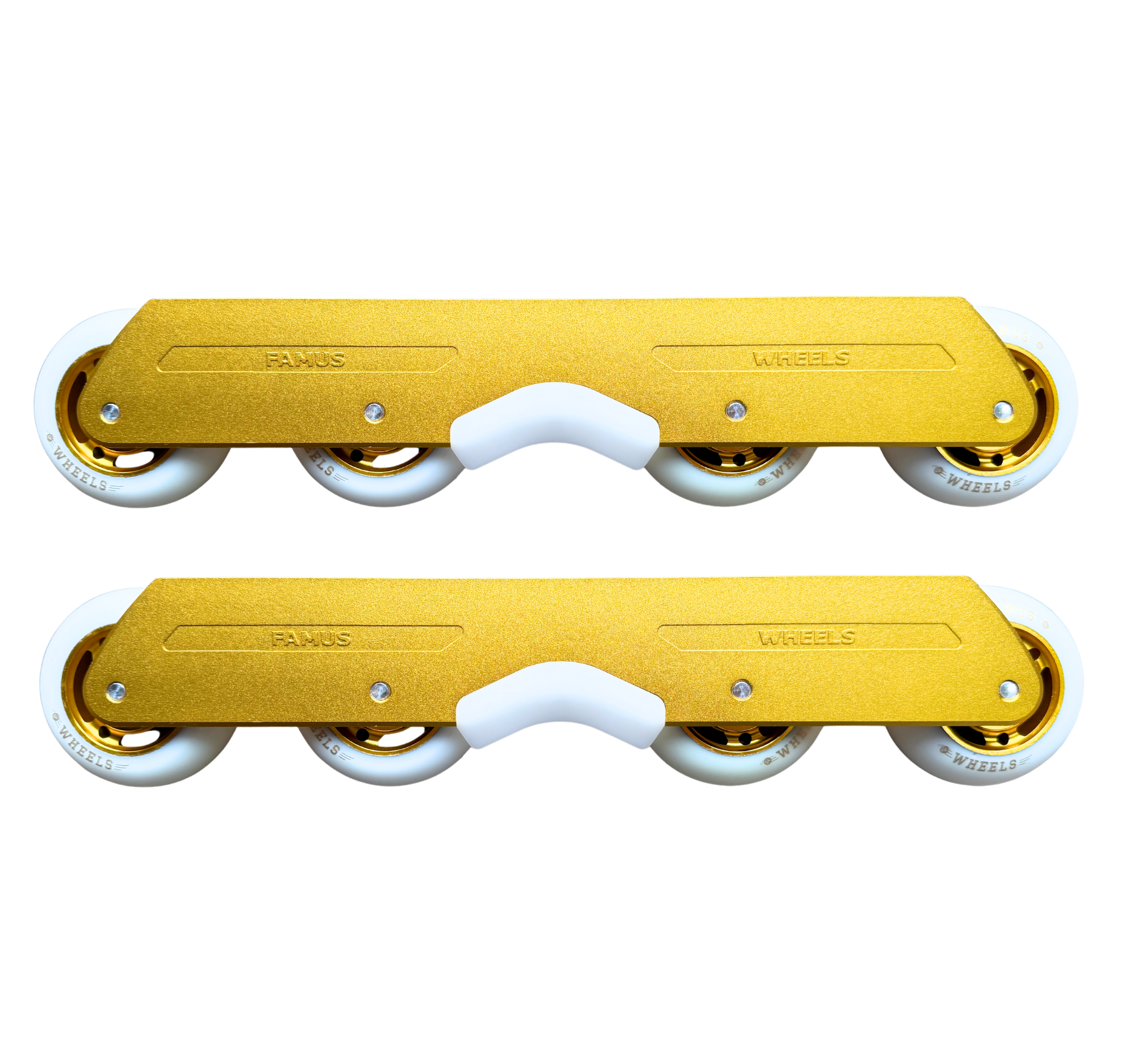 FAMUS FRAME GOLD + WHITE WHEELS